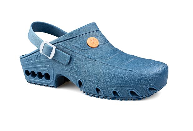 OP-Schuh AUTOCLOG mit Seitenbelüftung und Fersenriemen blau