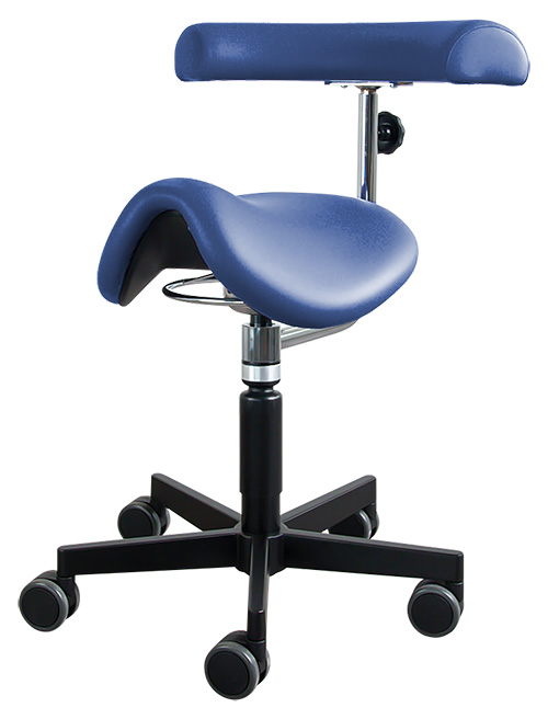 Finn Sattelhocker  Stahl Lendenwirbelstütze,   Aqu  aquablau | Schwarzes Gestell | nicht verstellbar | 47  -  56cm - Bild 1