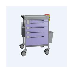 Pflegewagen/Stationswagen  mit 5 Schubladen, violett