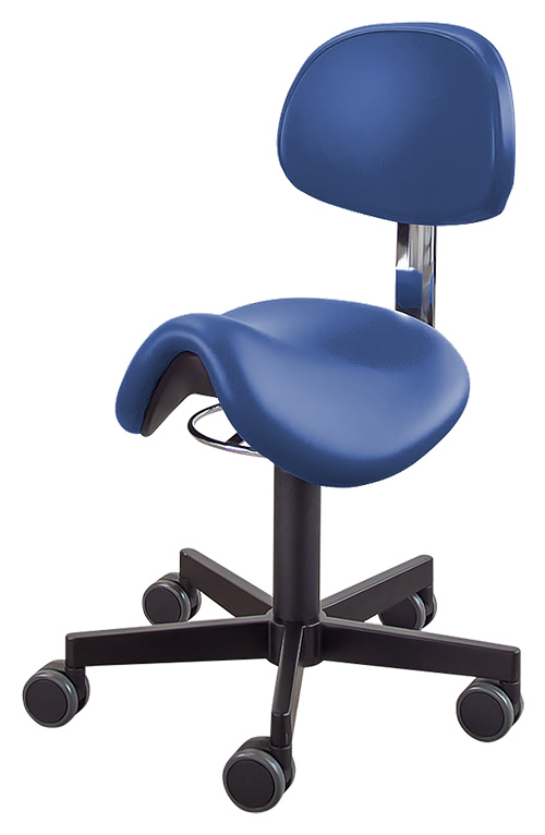 Finn Sattelhocker  Stahl Lendenwirbelstütze,   Aqu  aquablau | Schwarzes Gestell | nicht verstellbar | 47  -  56cm - Bild 1